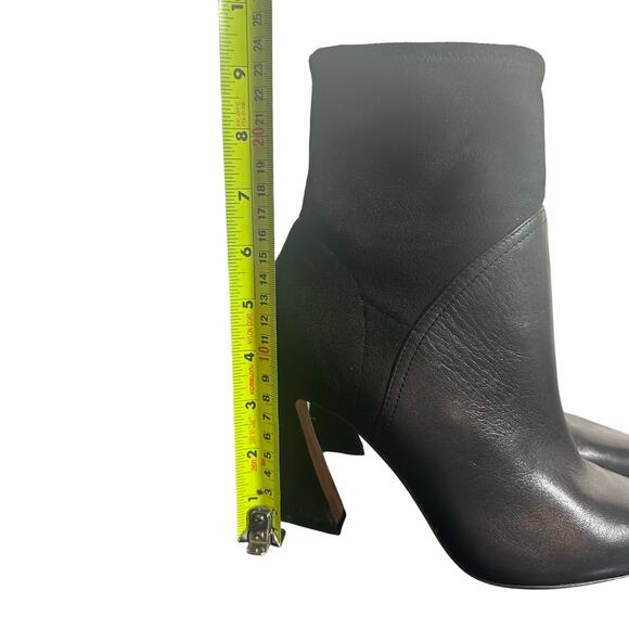 Louise et Cie Black Leather Sock Ankle Boots Women’s 8.5 Pointed Toe High Heel - Picture 8 of 12